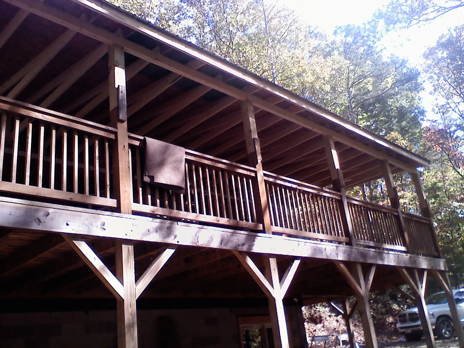 Timber framing under a new elevated porch and deck — Roof Leak Repair in Azusa by Roofing Brothers